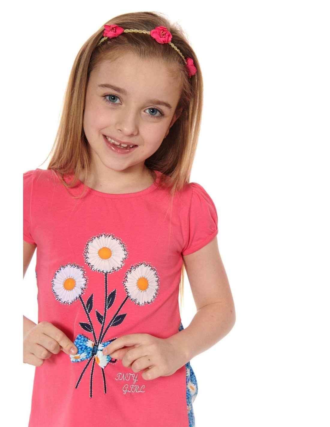 Bluza fetita cu flori de amarant NDZ8157 - Magazin online - Boutique